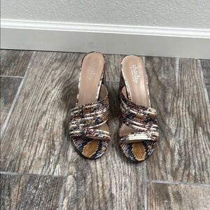 Charles By Charles David Brown Tan Sandals with Wide Straps